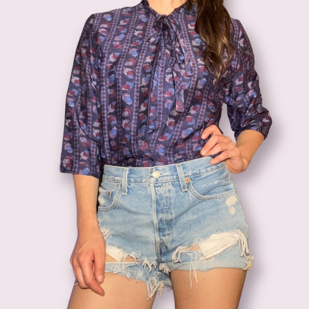 VTG Halston III Silk Blouse